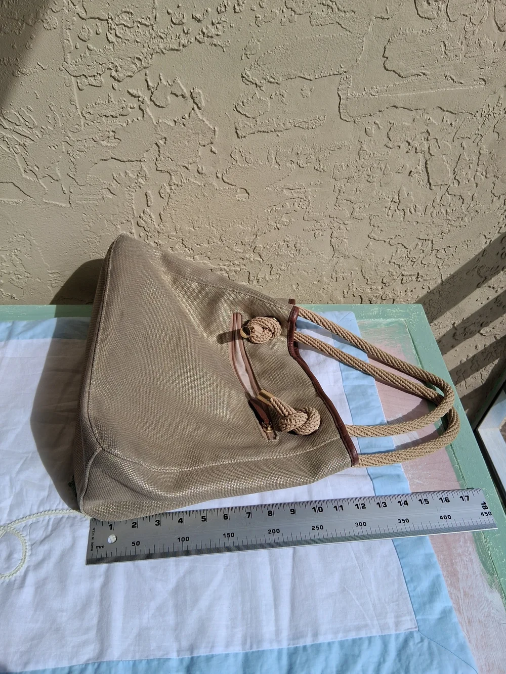 Michael Kors Metallic Tote Bag with Rope Handles